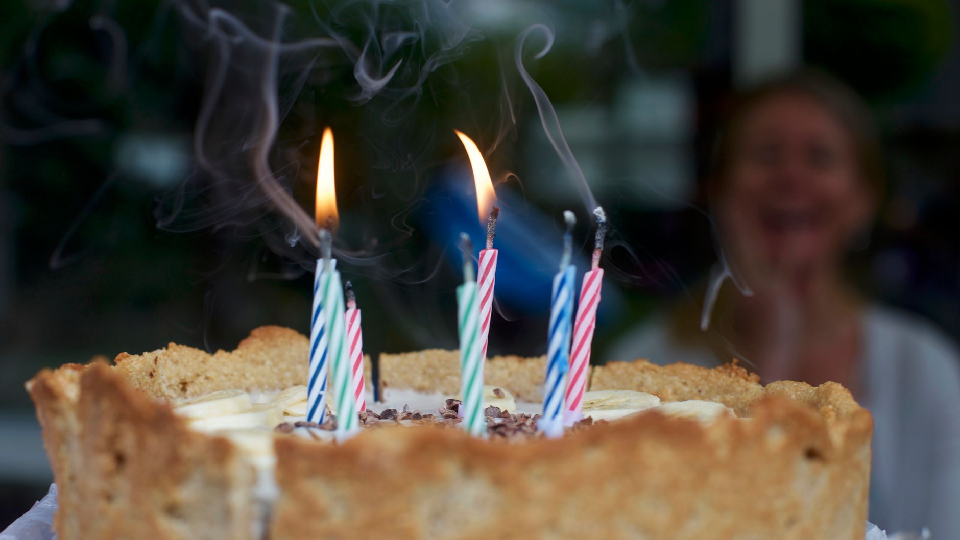 Birthday cake with candles celebrating another year