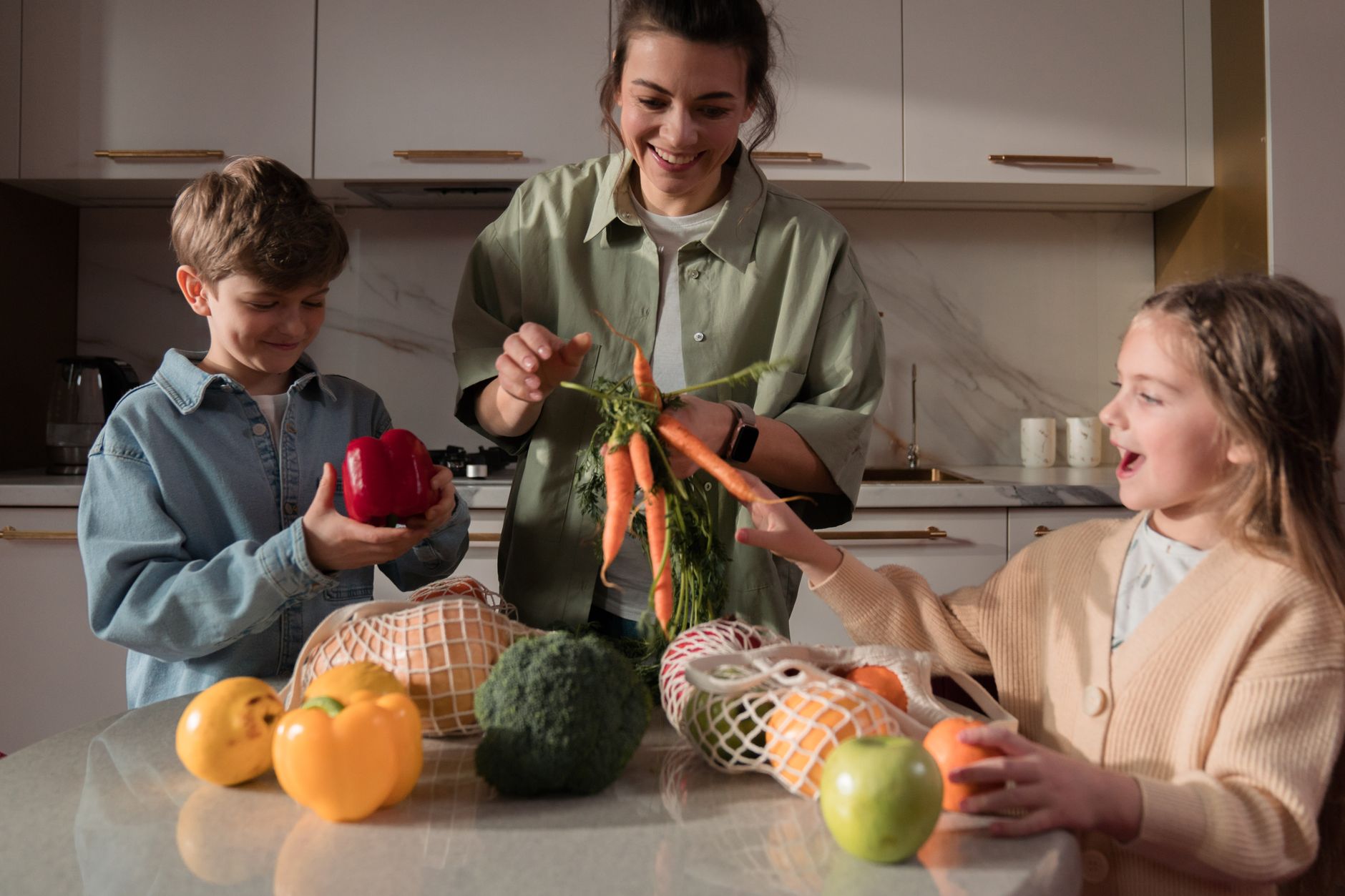 Healthy food and vegetables supporting good nutrition and body weight
