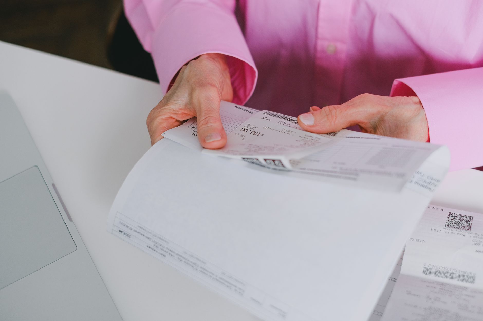 Invoice with tax calculation for business