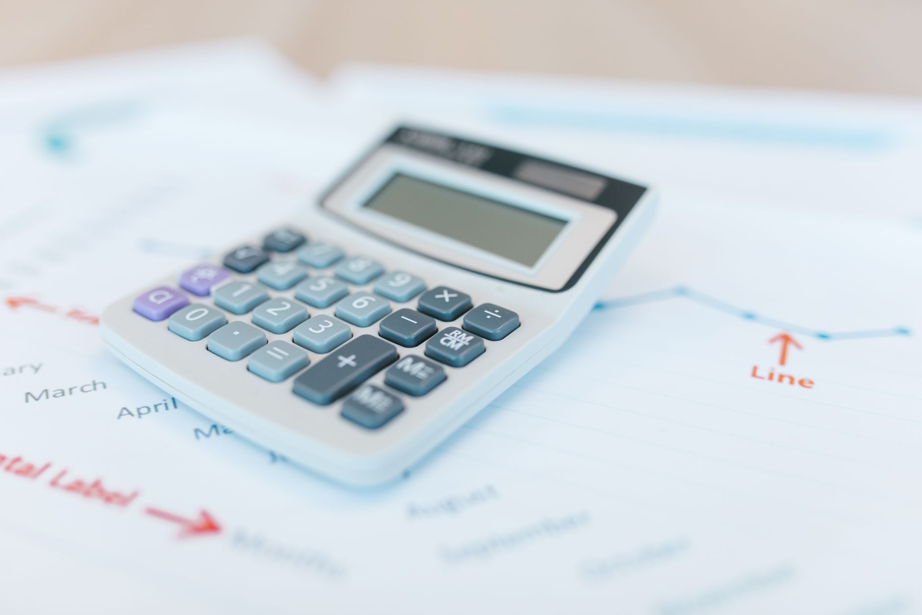 Business financial calculator showing profit analysis and break-even charts