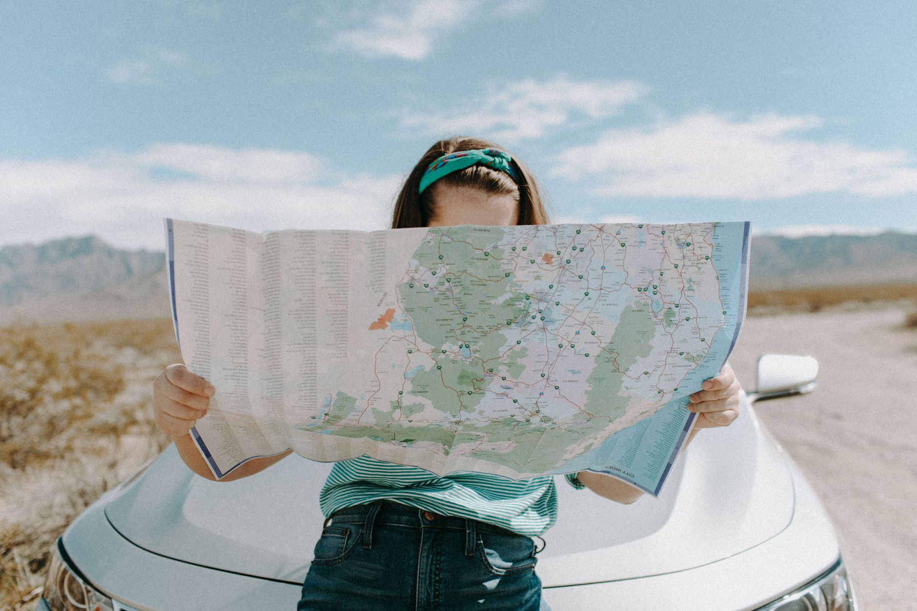 Road trip planning with map and route
