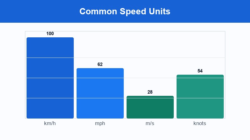 Common speed units comparison chart