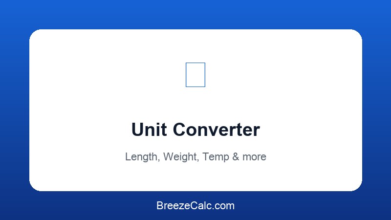 Unit conversion reference chart for length, weight and temperature