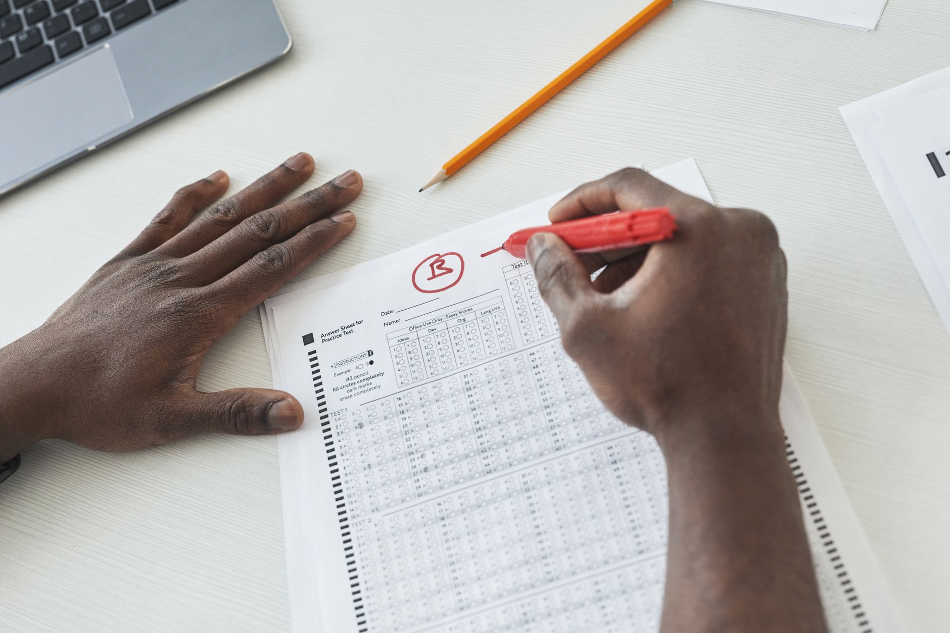 Report card showing school grades