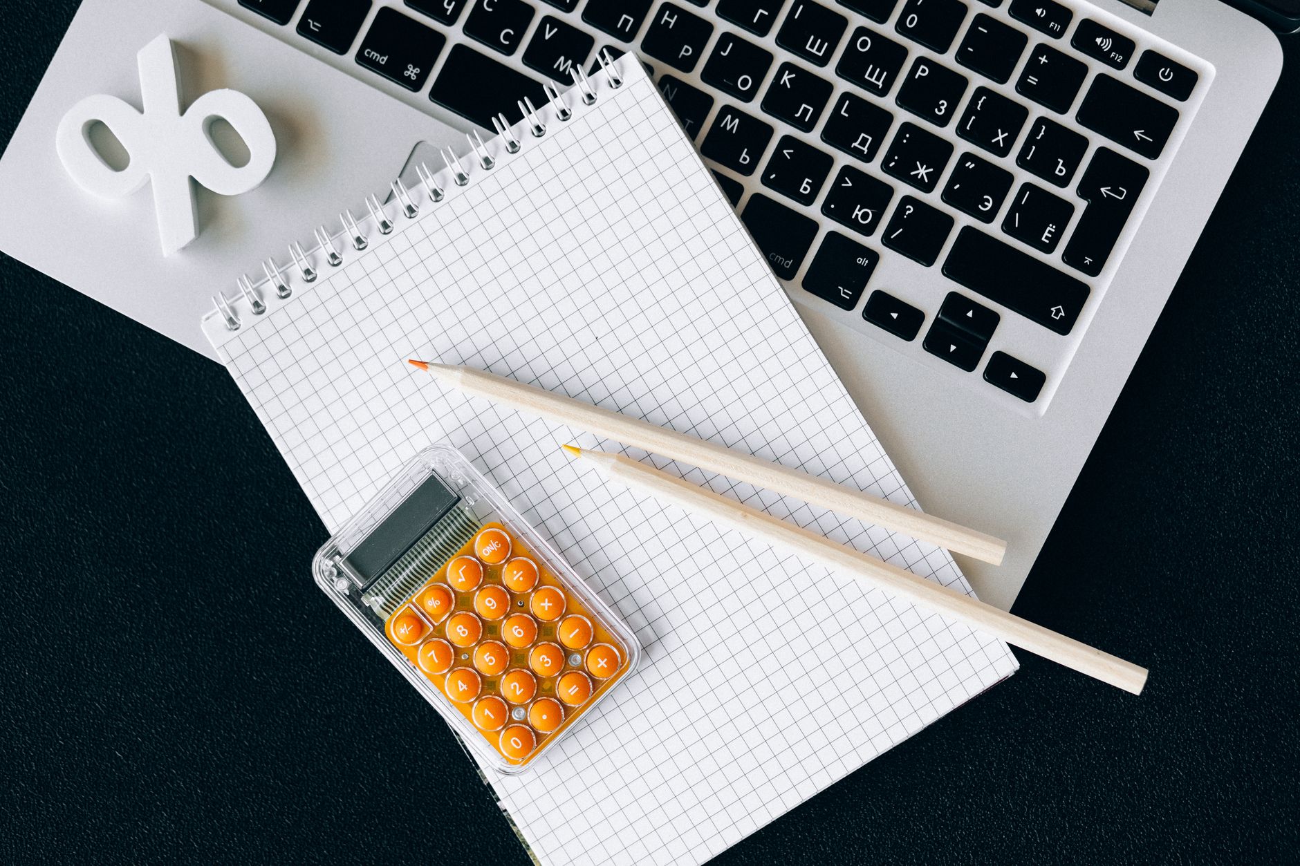 Percentage calculation worksheet with a calculator