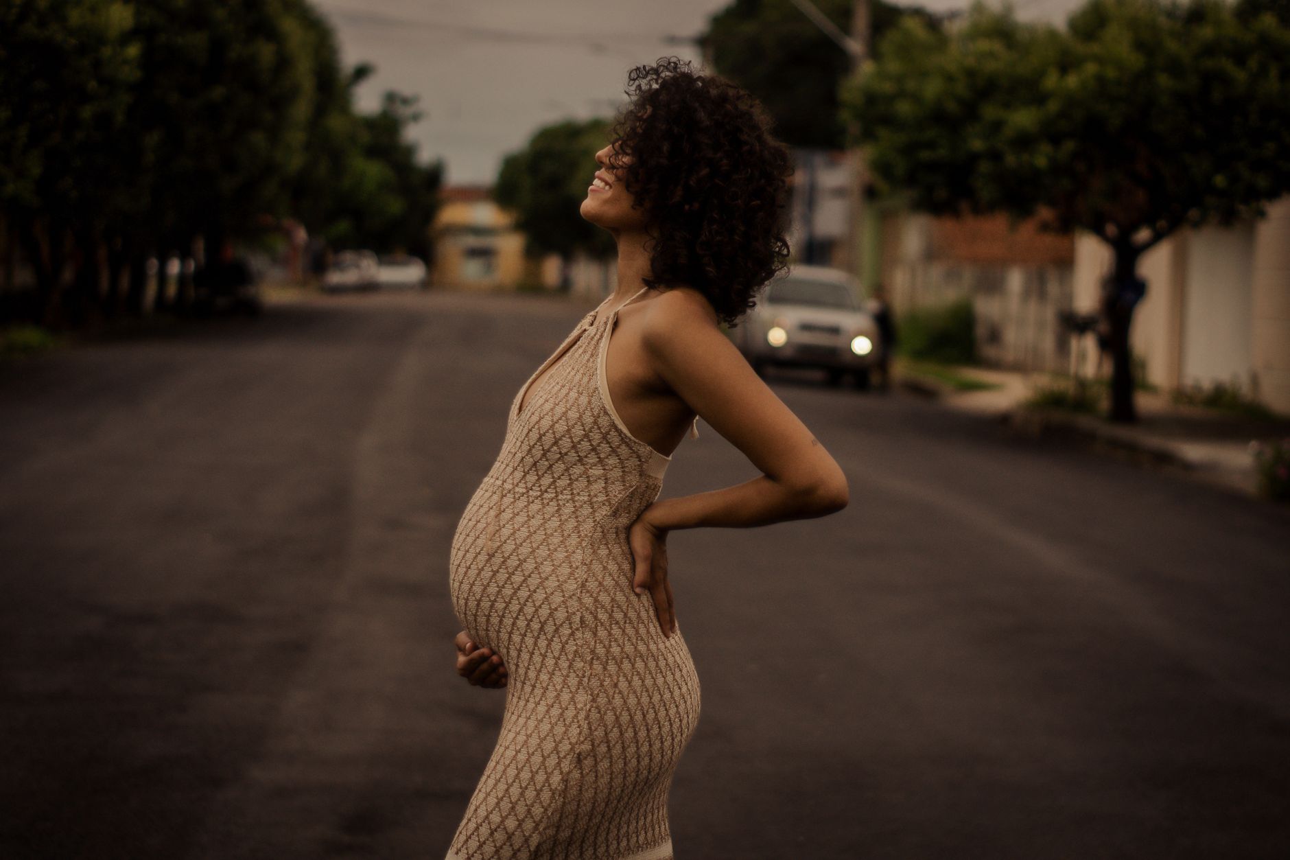Happy pregnant woman during maternity